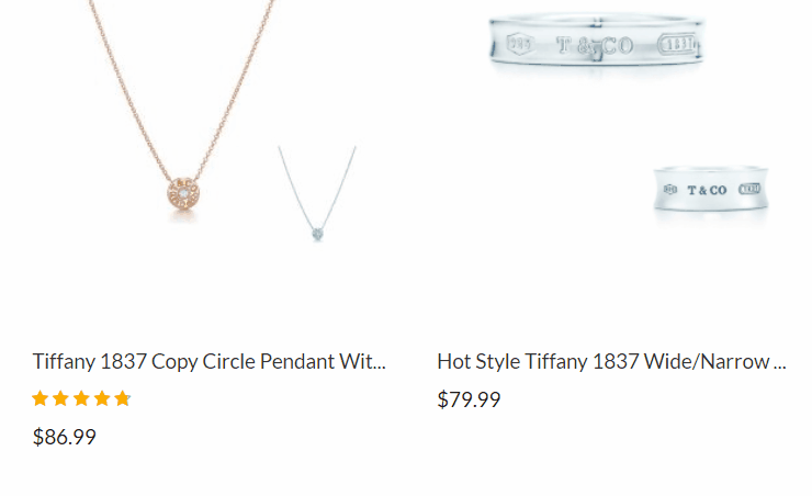  replica Tiffany CO 1837 jewels price